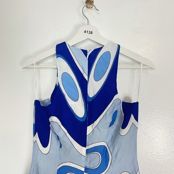 SARA BATTAGLIA Abstract Tank Dress in Blue Size IT 40 // US 4 - Picture 9 of 12